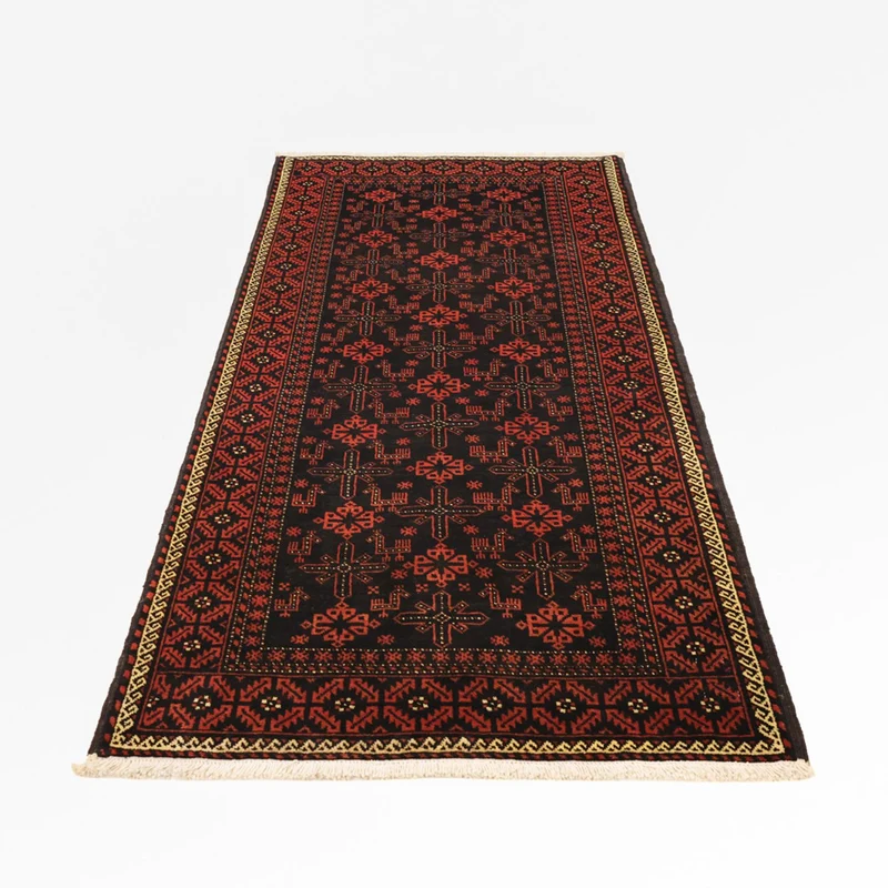 Belutsch Teppich 105x197cm - Orientteppich - dunkelrot