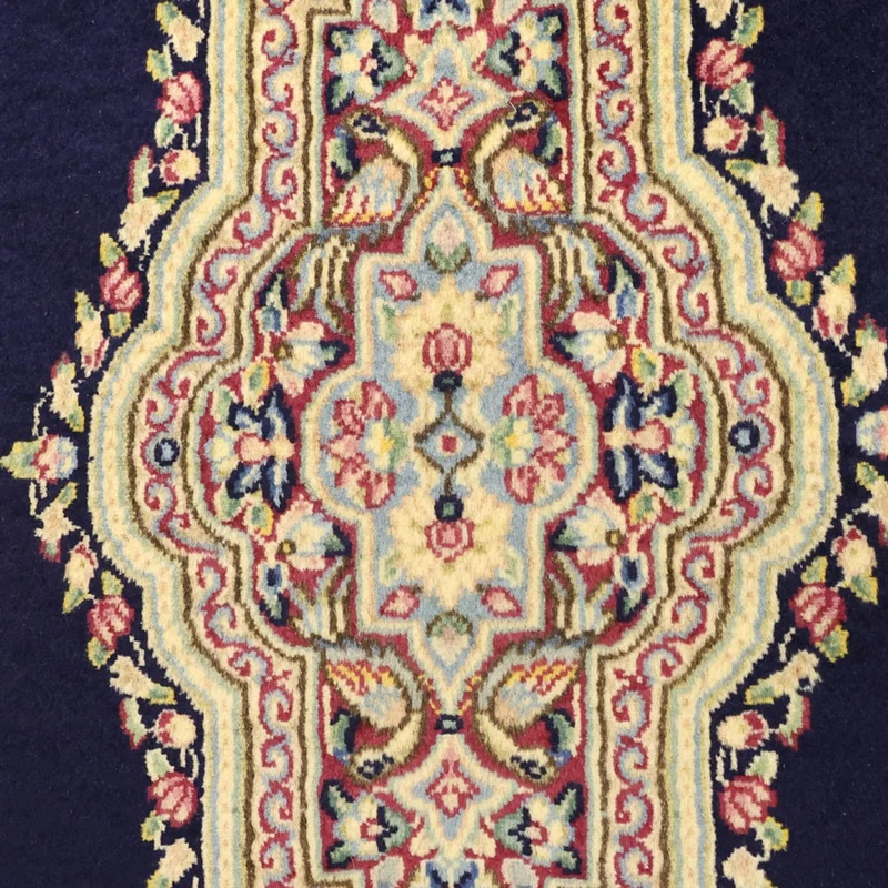 Kerman Teppich 89x148cm - Perserteppich - dunkelblau
