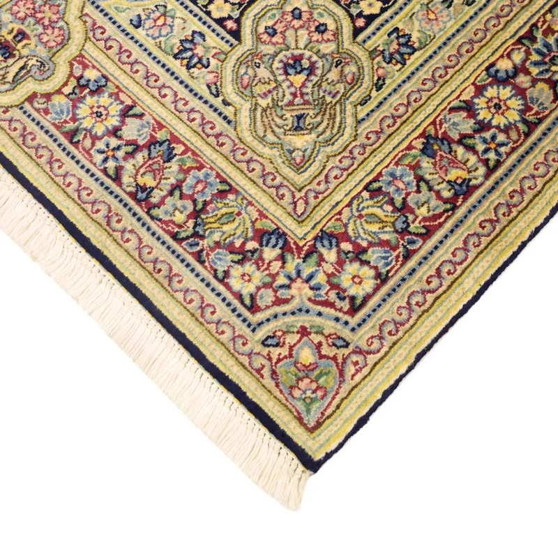 Kerman Teppich 89x148cm - Perserteppich - dunkelblau