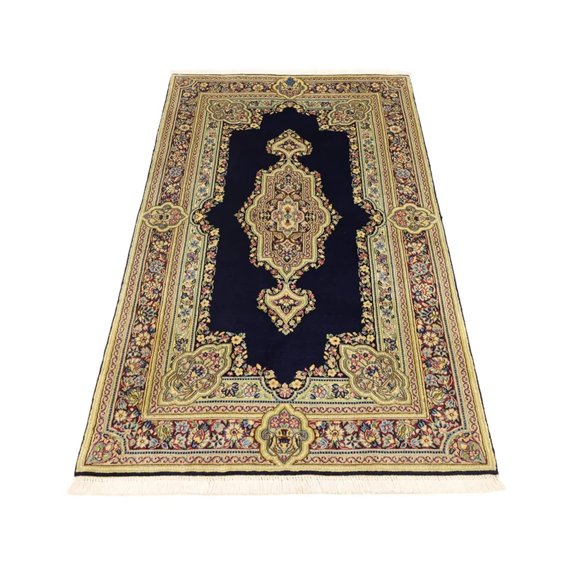 Kerman Teppich 89x148cm - Perserteppich - dunkelblau