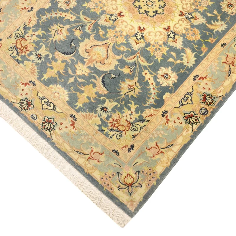 Täbriz - 50 Raj Teppich 81x118cm - Perserteppich - hellblau