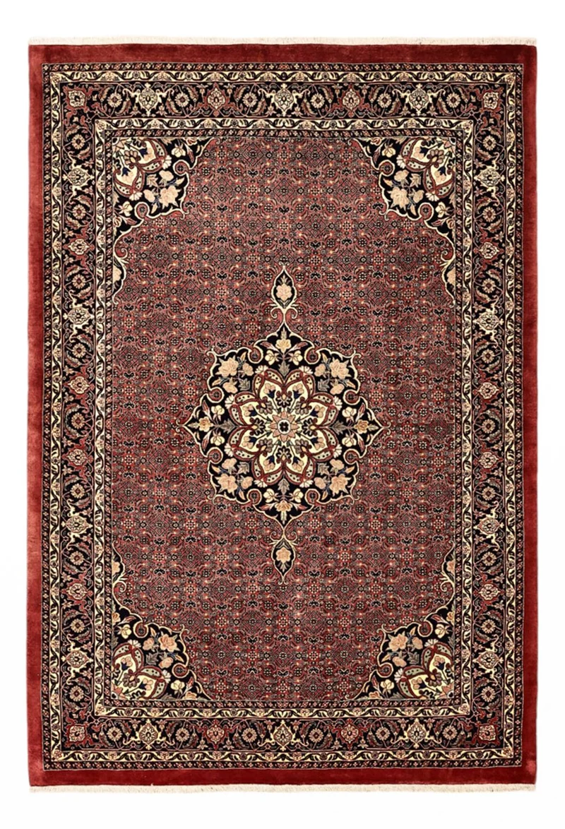 Bidjar Teppich 139x198cm - Perserteppich - dunkelrot