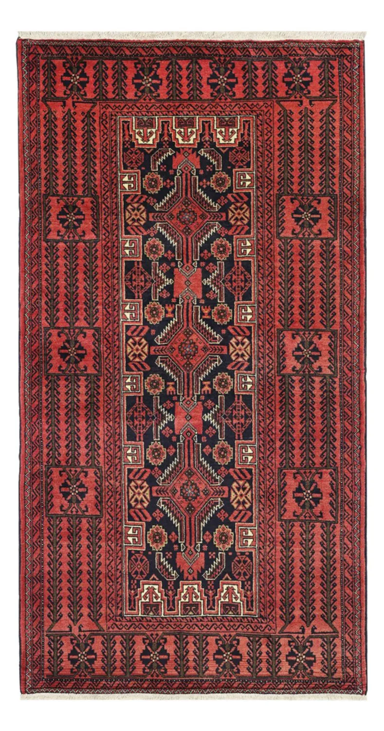 Belutsch Teppich 100x195cm - Orientteppich - dunkelrot