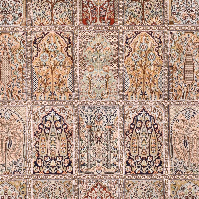 Kaschmir Seide Teppich 242x308cm - Orientteppich - dunkelbeige