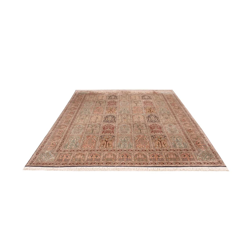 Kaschmir Seide Teppich 242x308cm - Orientteppich - dunkelbeige