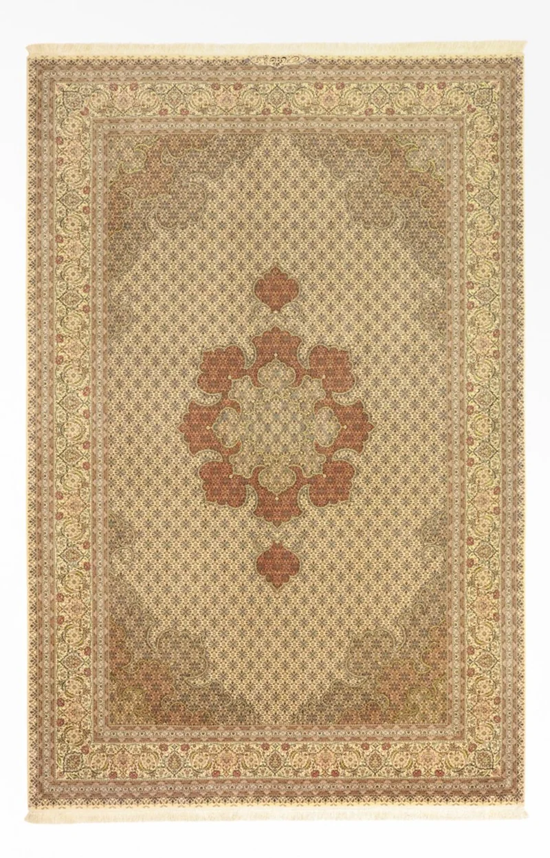 Täbriz Teppich 201x300cm - Perserteppich - hellbeige
