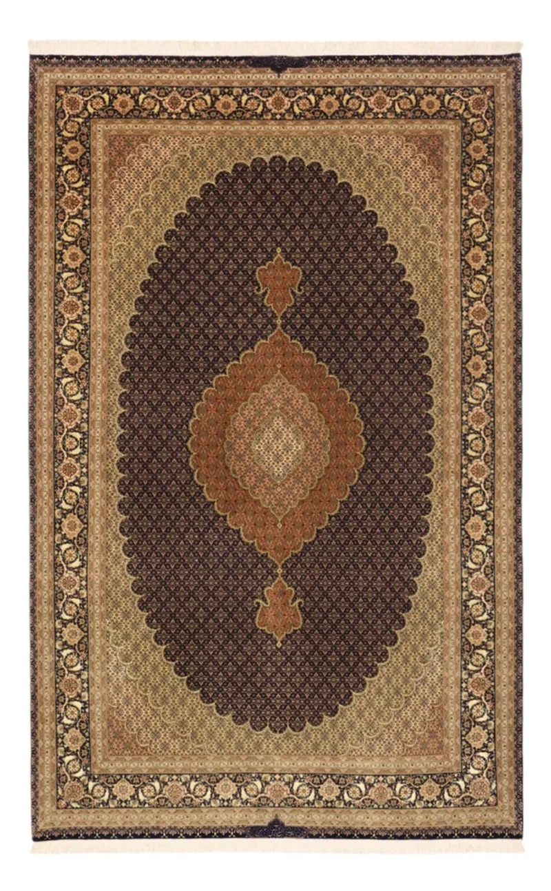 Täbriz - 50 Raj Teppich 199x309cm - Perserteppich - dunkelbeige