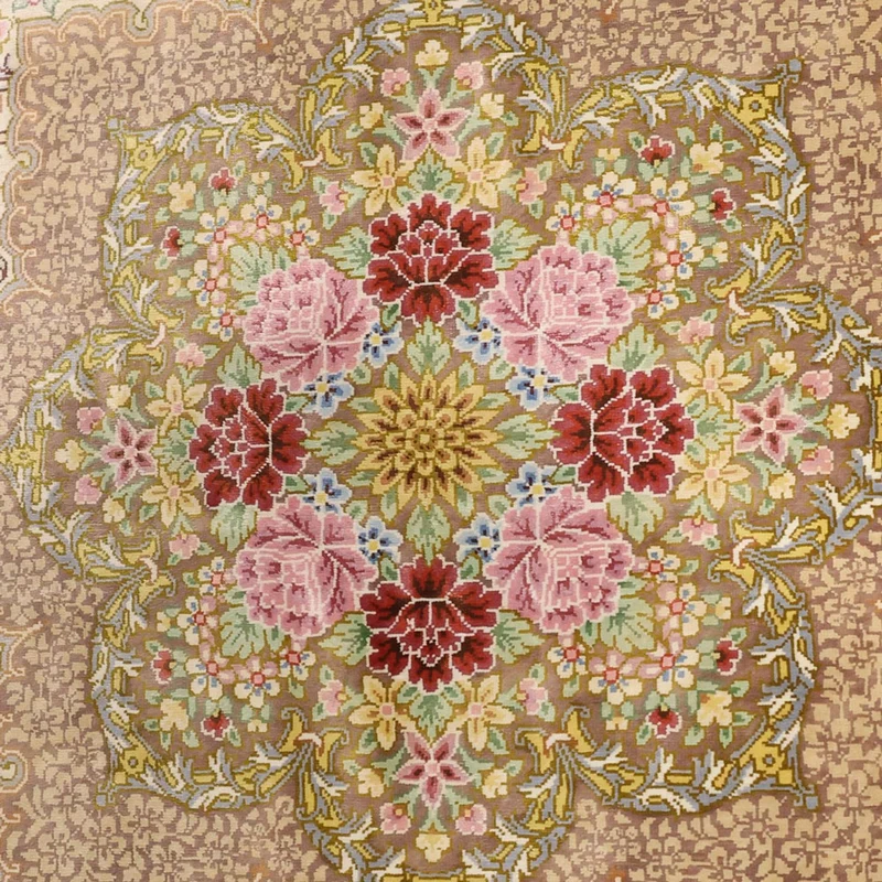 Ghom Teppich 101x165cm - Perserteppich - hellbeige