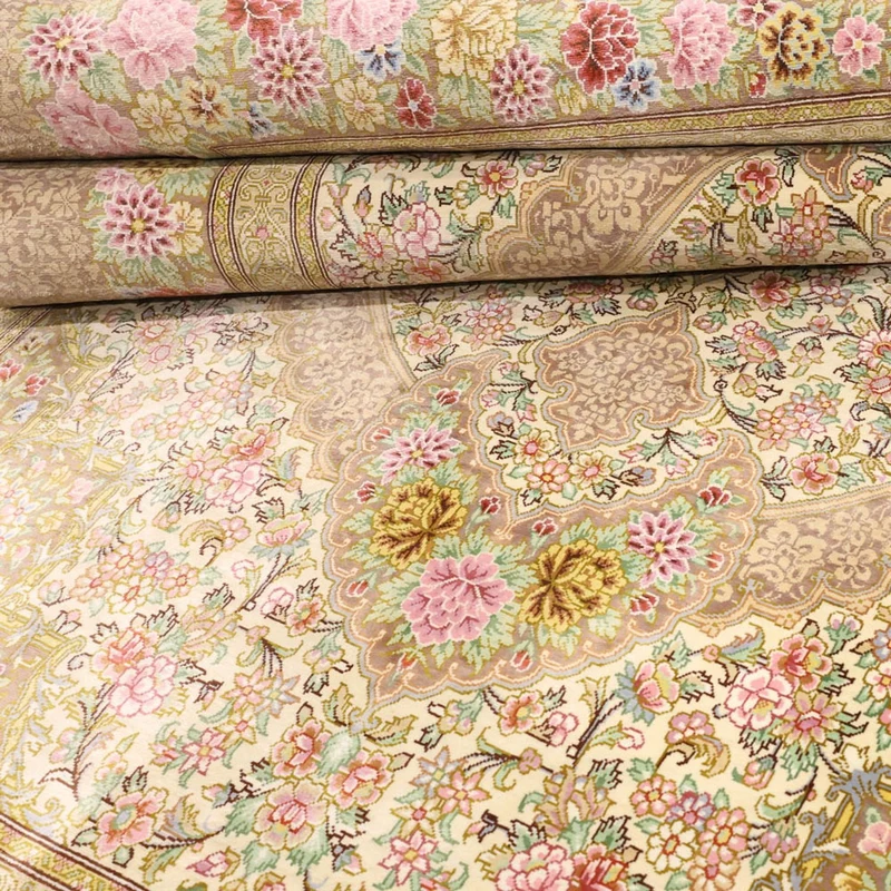 Ghom Teppich 101x165cm - Perserteppich - hellbeige
