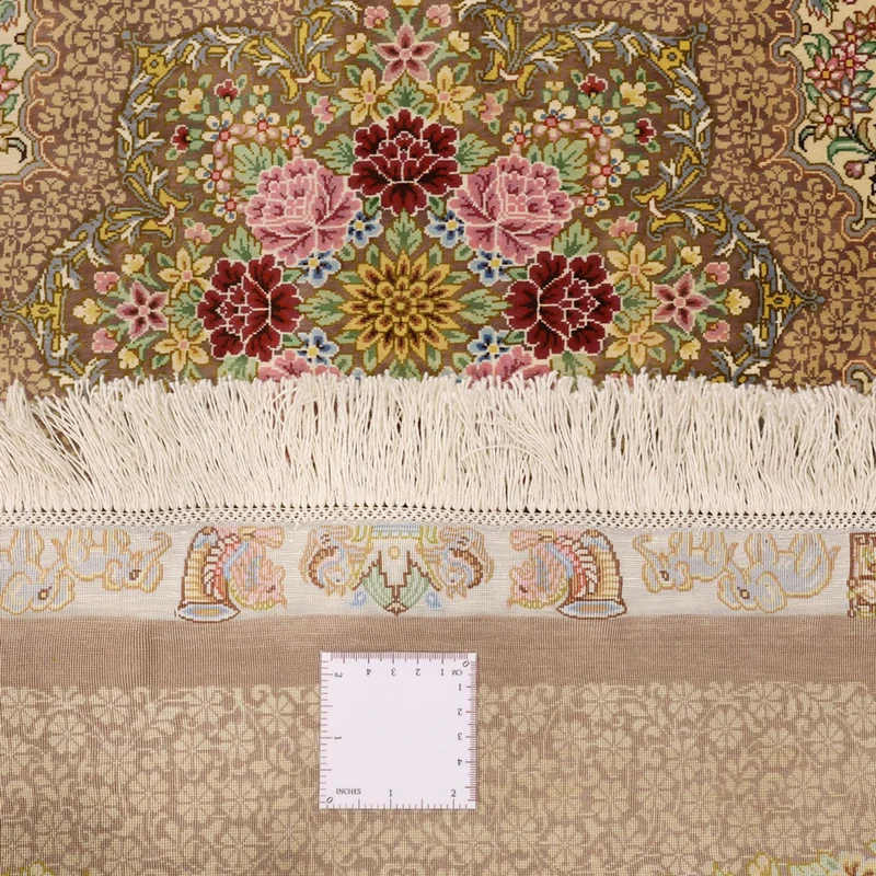 Ghom Teppich 101x165cm - Perserteppich - hellbeige