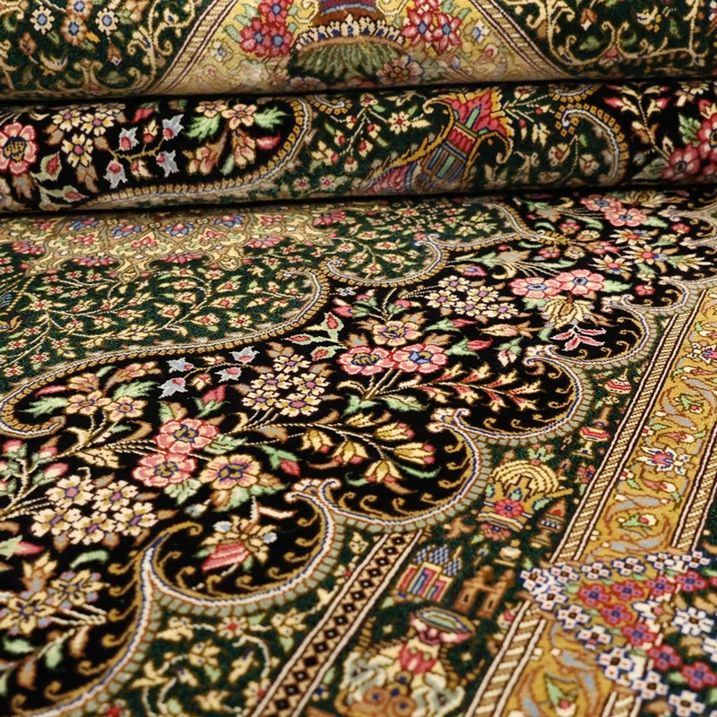 Ghom Teppich 99x156cm - Perserteppich - dunkelbeige