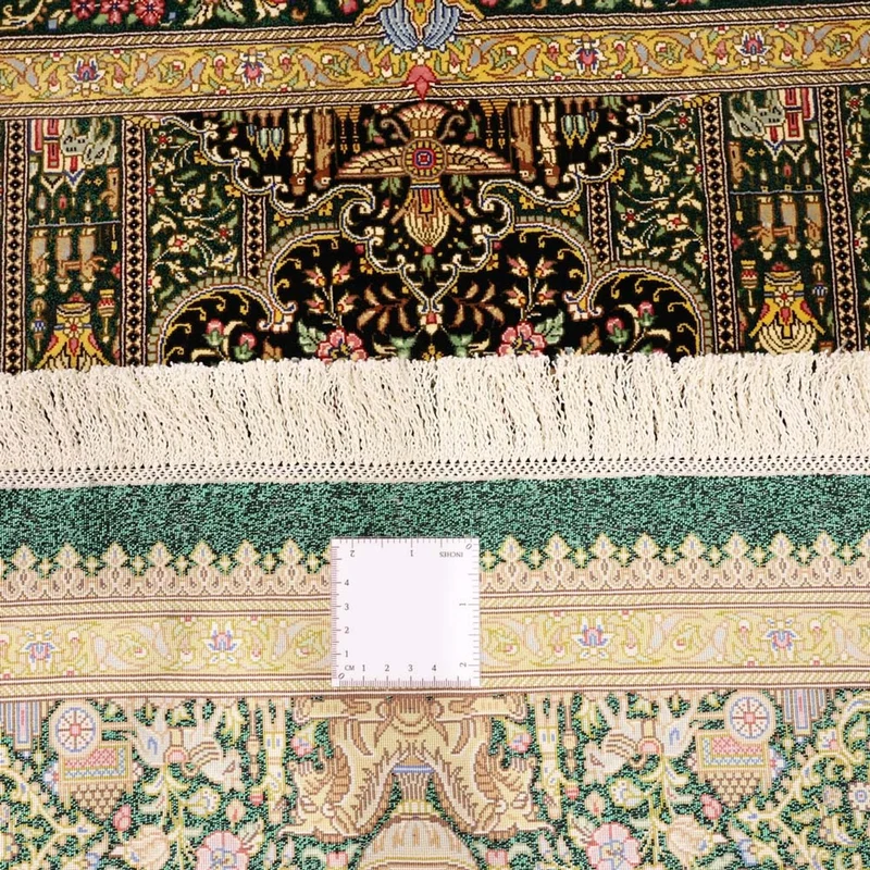 Ghom Teppich 99x156cm - Perserteppich - dunkelbeige