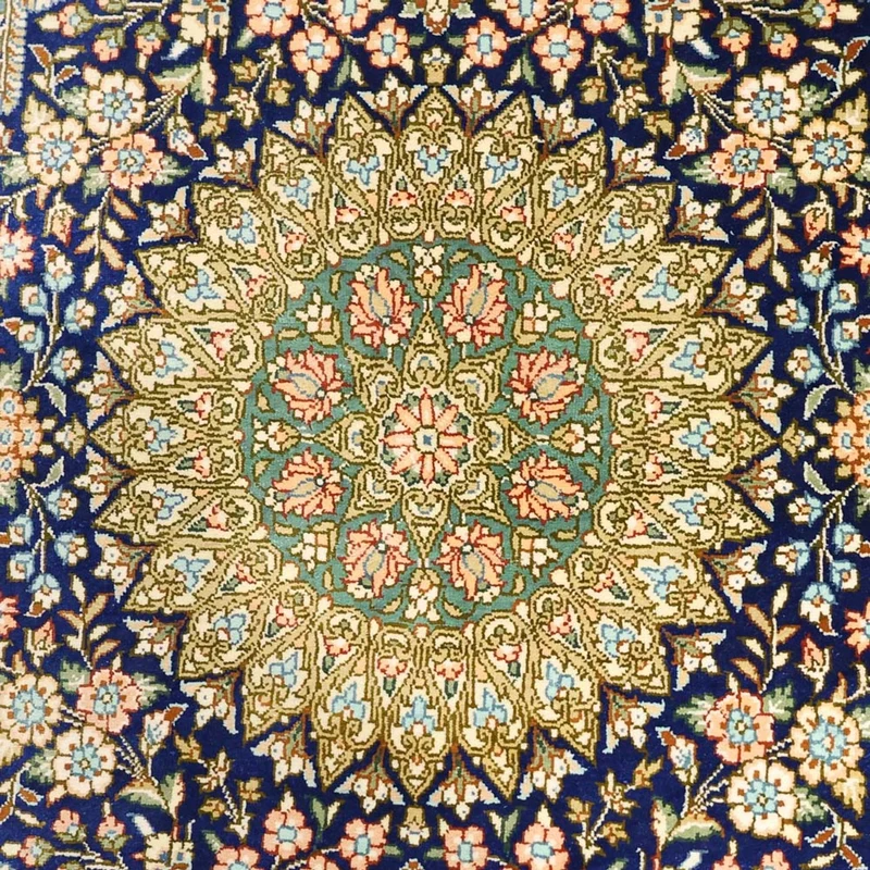 Ghom Teppich 76x126cm - Perserteppich - mehrfarbig
