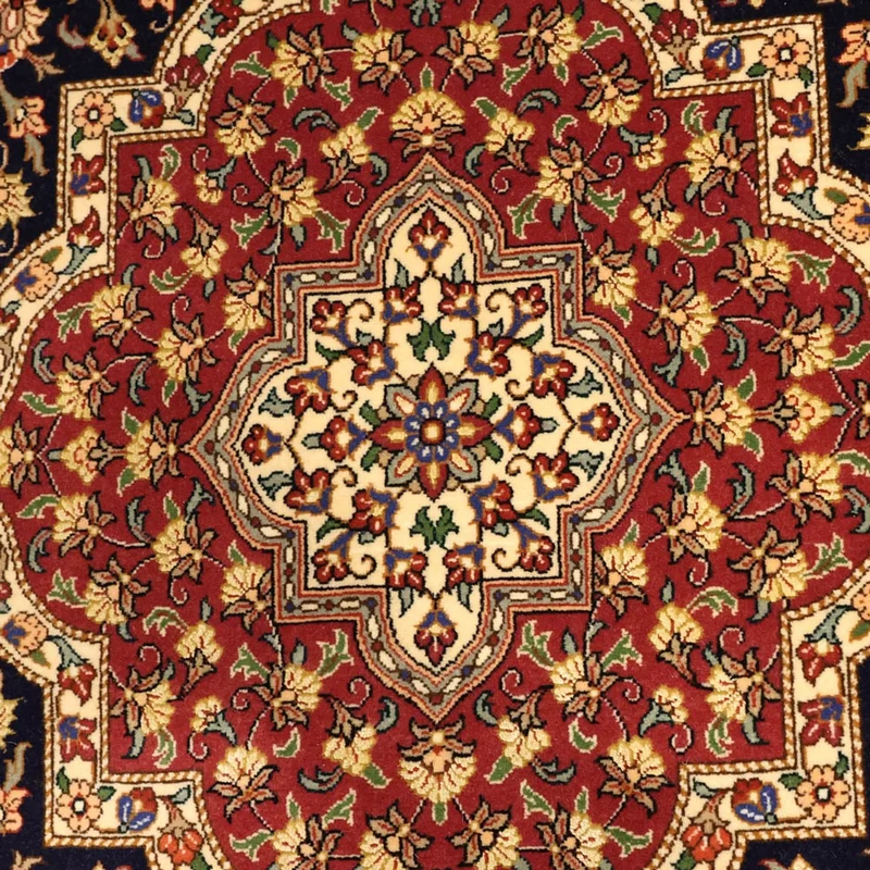 Ghom Teppich 100x154cm - Perserteppich - dunkelbeige
