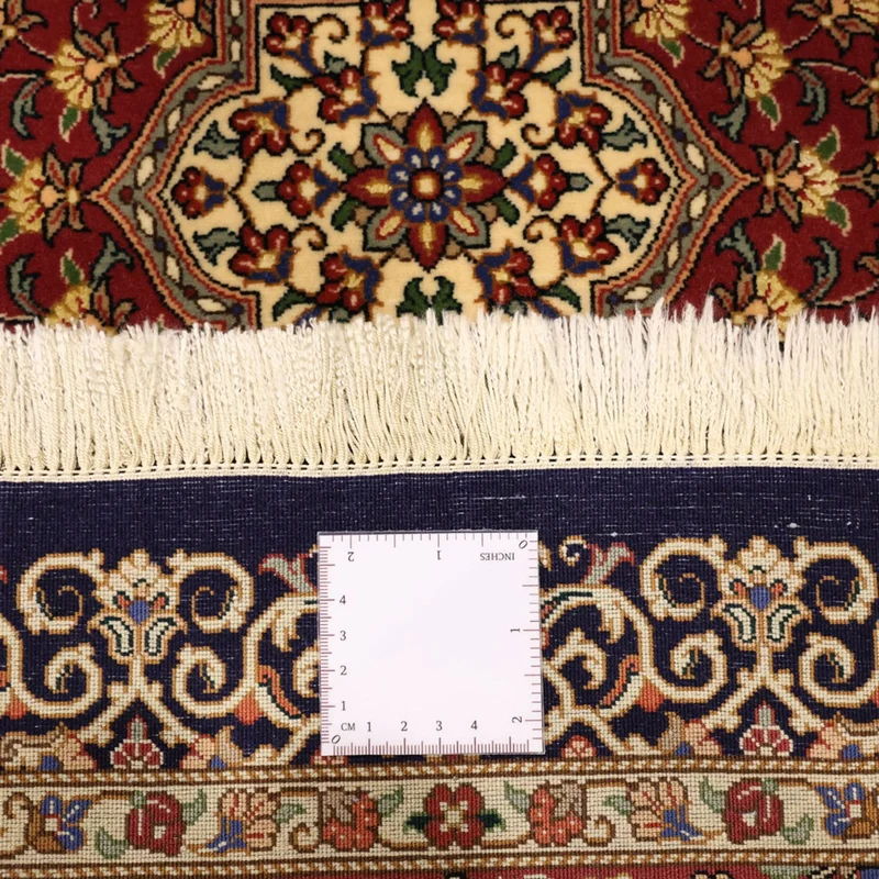 Ghom Teppich 100x154cm - Perserteppich - dunkelbeige