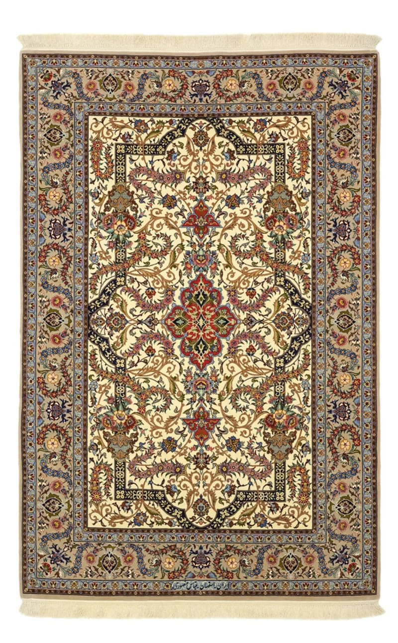Isfahan Teppich 111x171cm - Perserteppich - beige