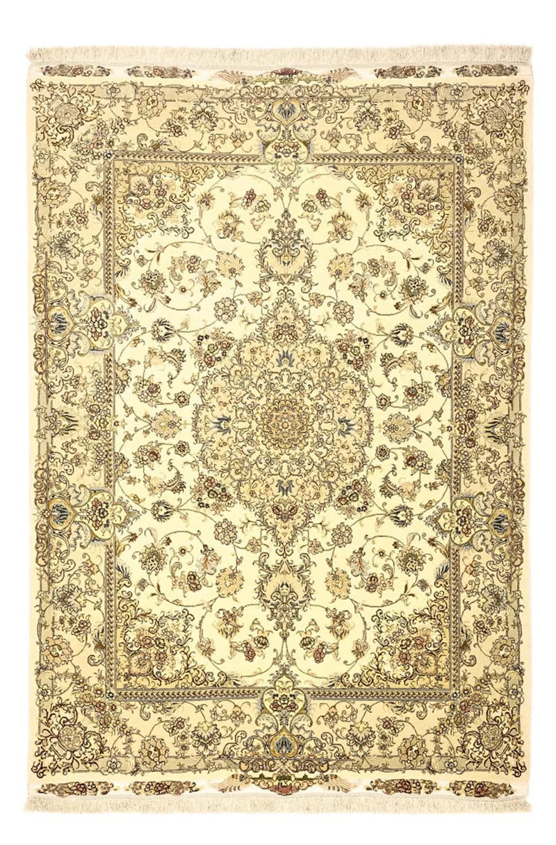 Täbriz - 60 Raj Teppich 145x206cm - Perserteppich - beige