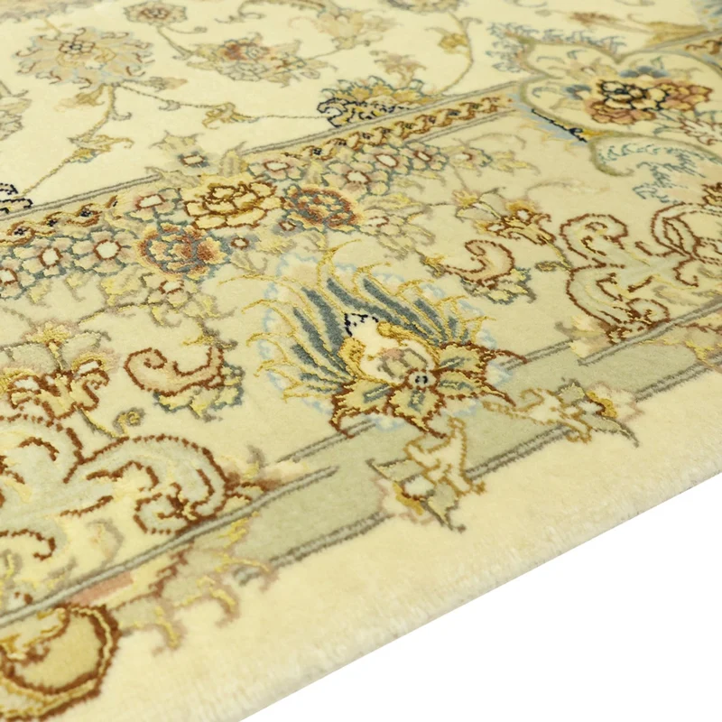 Täbriz - 60 Raj Teppich 145x206cm - Perserteppich - beige