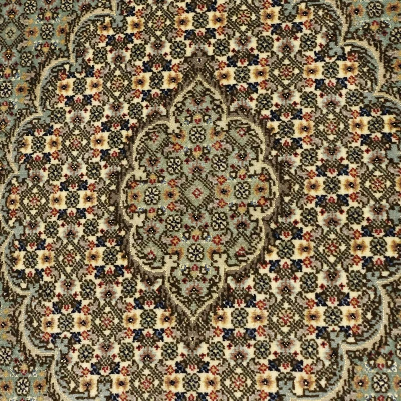 Täbriz - 50 Raj Teppich 101x153cm - Perserteppich - olivgrün