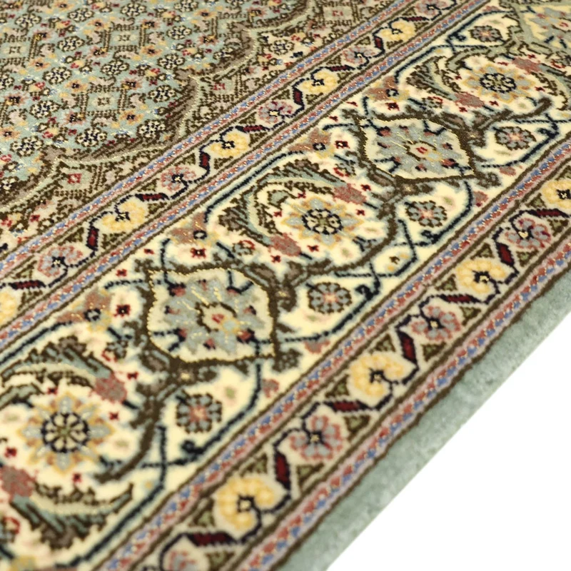 Täbriz - 50 Raj Teppich 101x153cm - Perserteppich - olivgrün