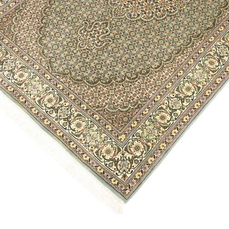 Täbriz - 50 Raj Teppich 101x153cm - Perserteppich - olivgrün
