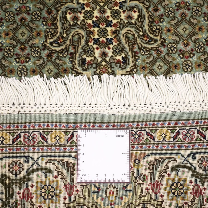 Täbriz - 50 Raj Teppich 101x153cm - Perserteppich - olivgrün