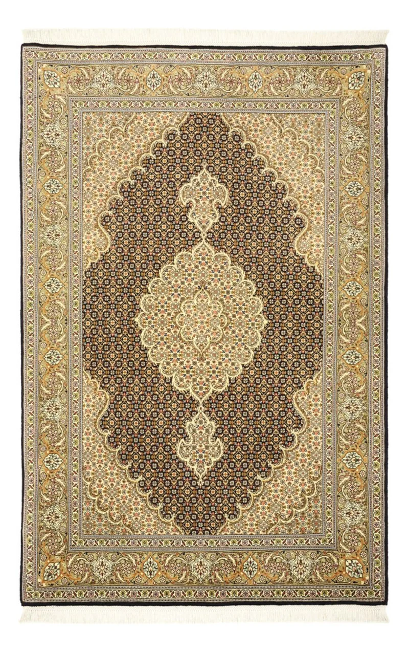 Täbriz - 50 Raj Teppich 102x154cm - Perserteppich - dunkelbeige
