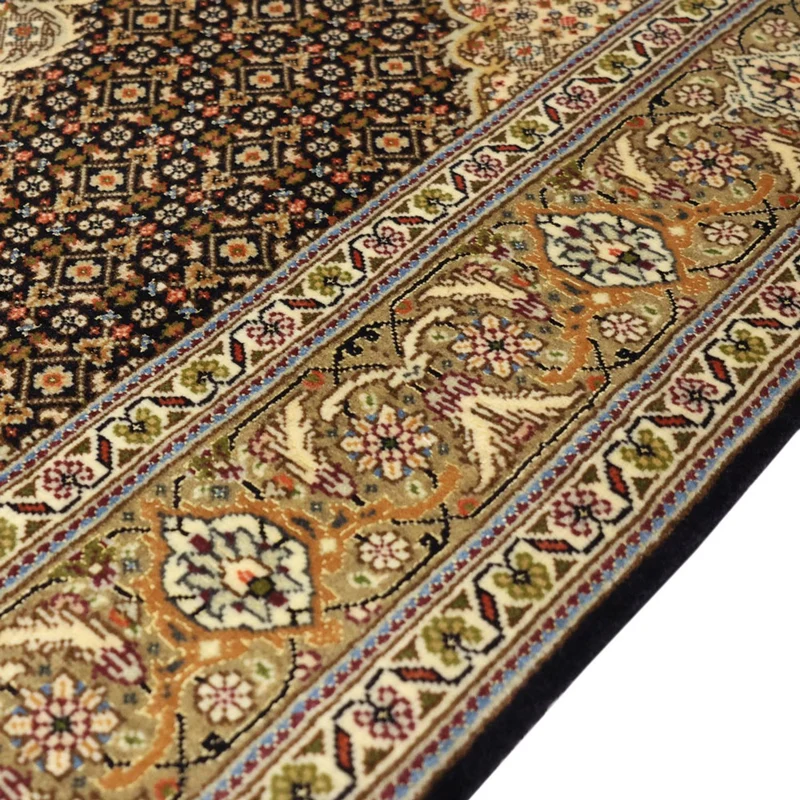 Täbriz - 50 Raj Teppich 102x154cm - Perserteppich - dunkelbeige