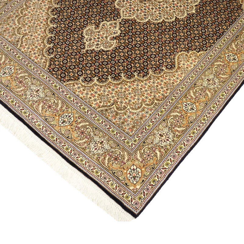 Täbriz - 50 Raj Teppich 102x154cm - Perserteppich - dunkelbeige