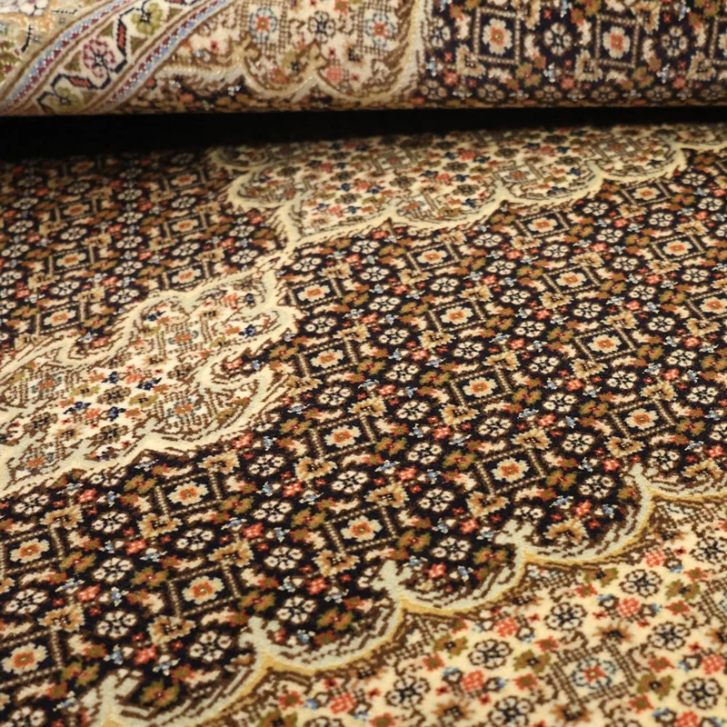 Täbriz - 50 Raj Teppich 102x154cm - Perserteppich - dunkelbeige