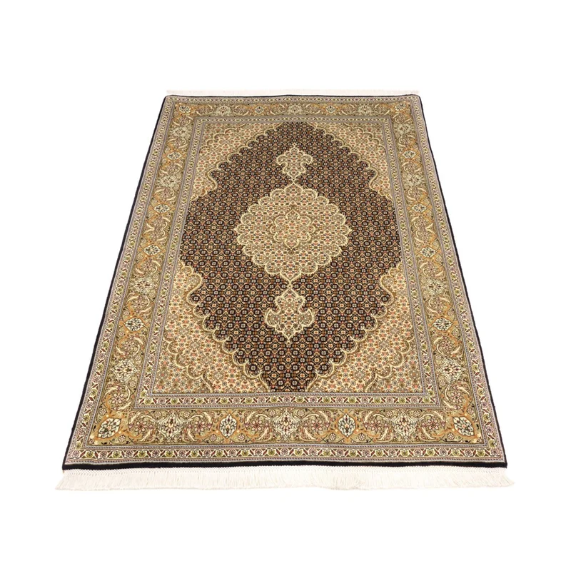 Täbriz - 50 Raj Teppich 102x154cm - Perserteppich - dunkelbeige