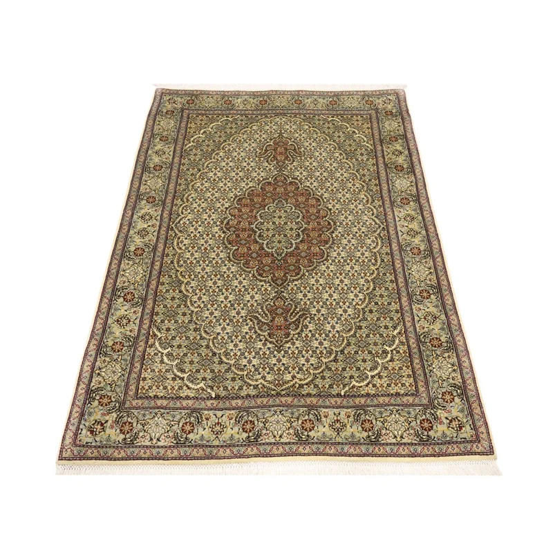 Täbriz - 50 Raj Teppich 102x150cm - Perserteppich - olivgrün