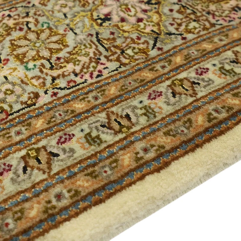 Täbriz - 50 Raj Teppich 151x207cm - Perserteppich - dunkelbeige