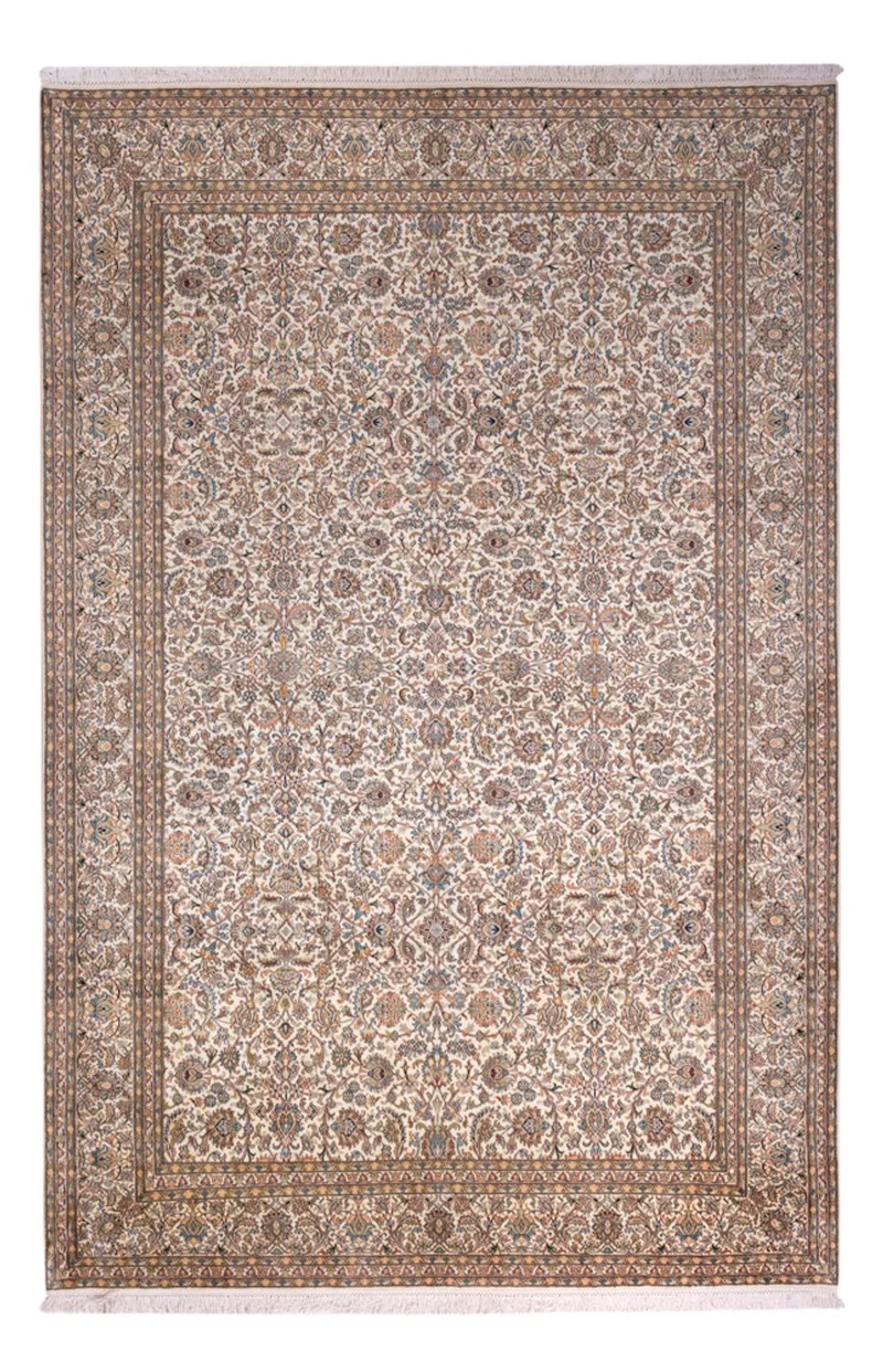 Kaschmir Seide Teppich 216x326cm - Orientteppich - dunkelbeige