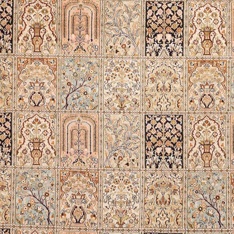 Seidenteppich - Kaschmir Seide - 220 x 316 cm - dunkelbeige