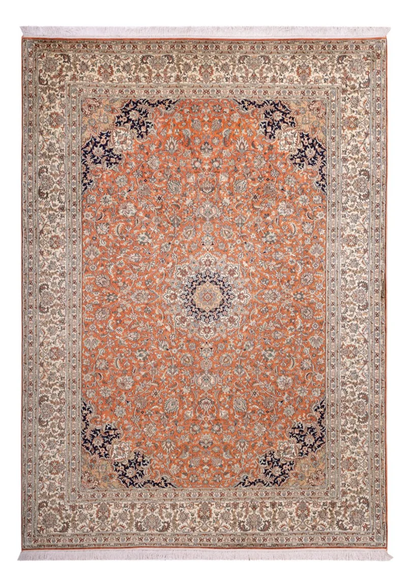 Kaschmir Seide Teppich 220x306cm - Orientteppich - terrakotta