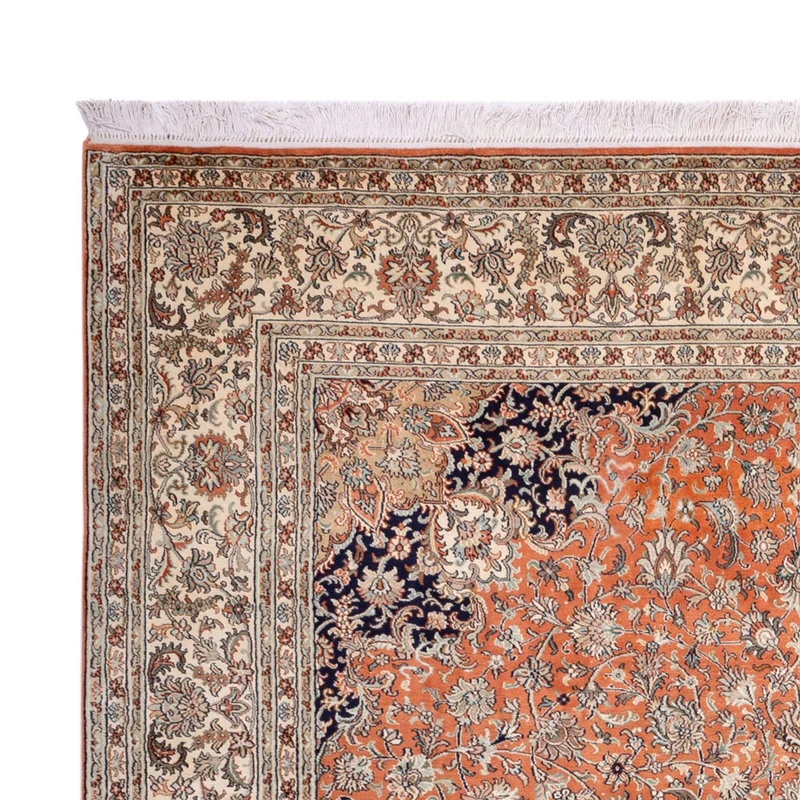 Kaschmir Seide Teppich 220x306cm - Orientteppich - terrakotta