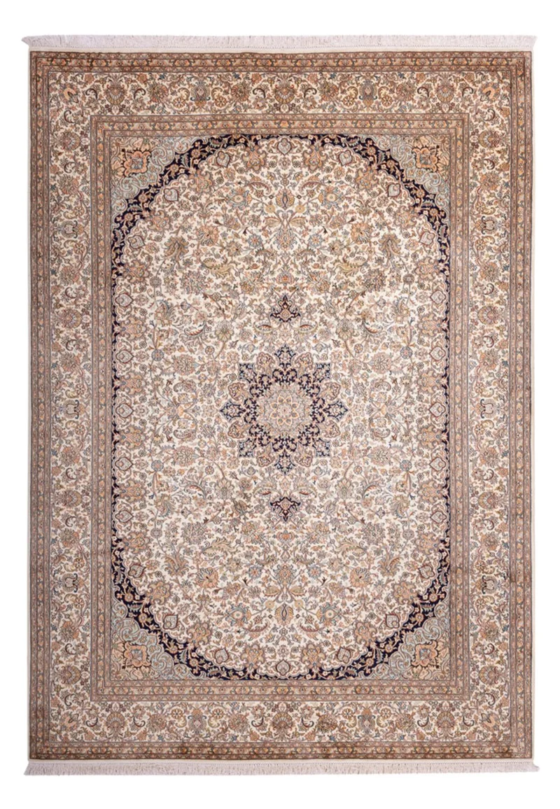 Kaschmir Seide Teppich 217x309cm - Orientteppich - sand