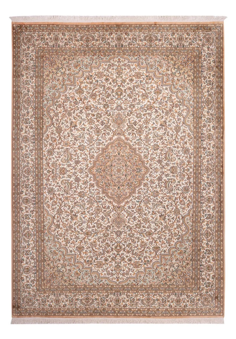 Kaschmir Seide Teppich 205x290cm - Orientteppich - sand