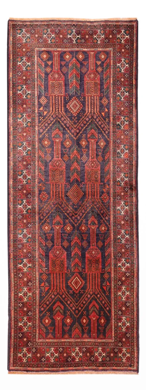 Belutsch Teppich 110x292cm - Orientteppich - dunkelrot