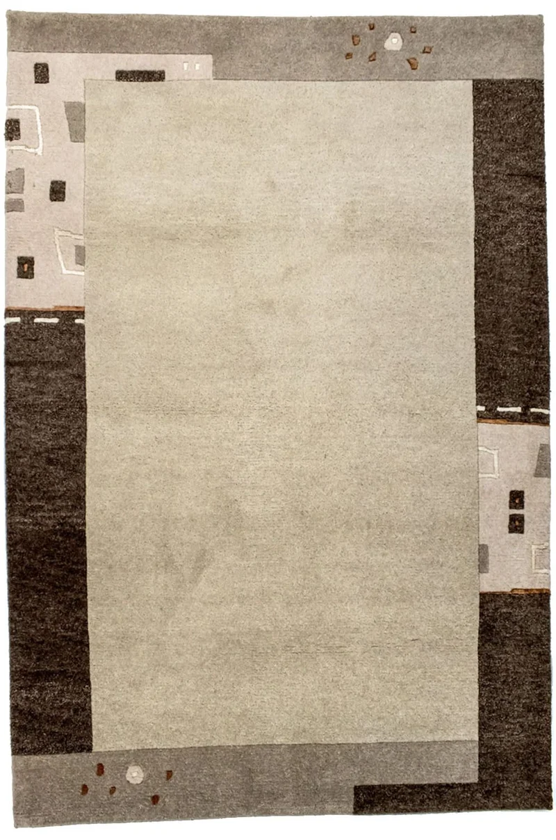 Nepal Teppich 125x180cm - Wollteppich - beige