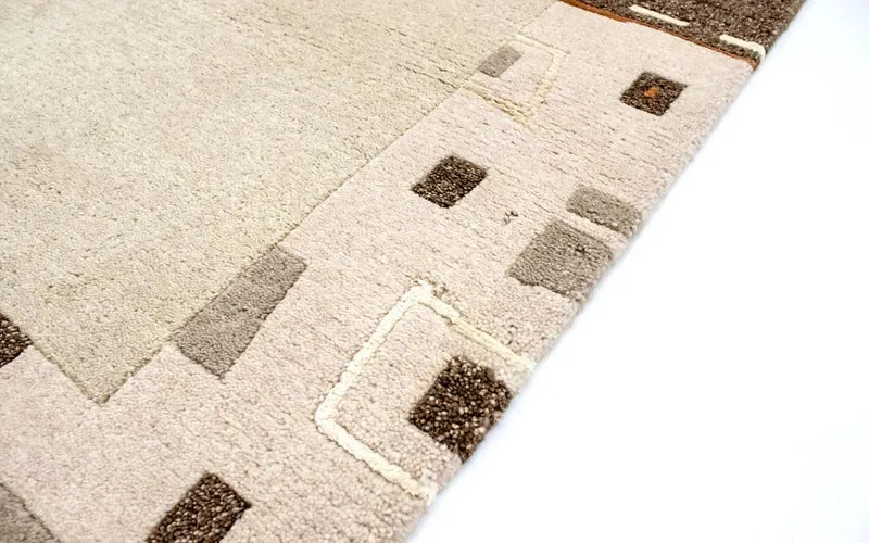 Nepal Teppich 125x180cm - Wollteppich - beige
