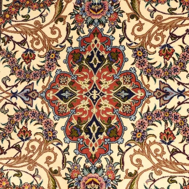 Isfahan Teppich 111x171cm - Perserteppich - dunkelbeige