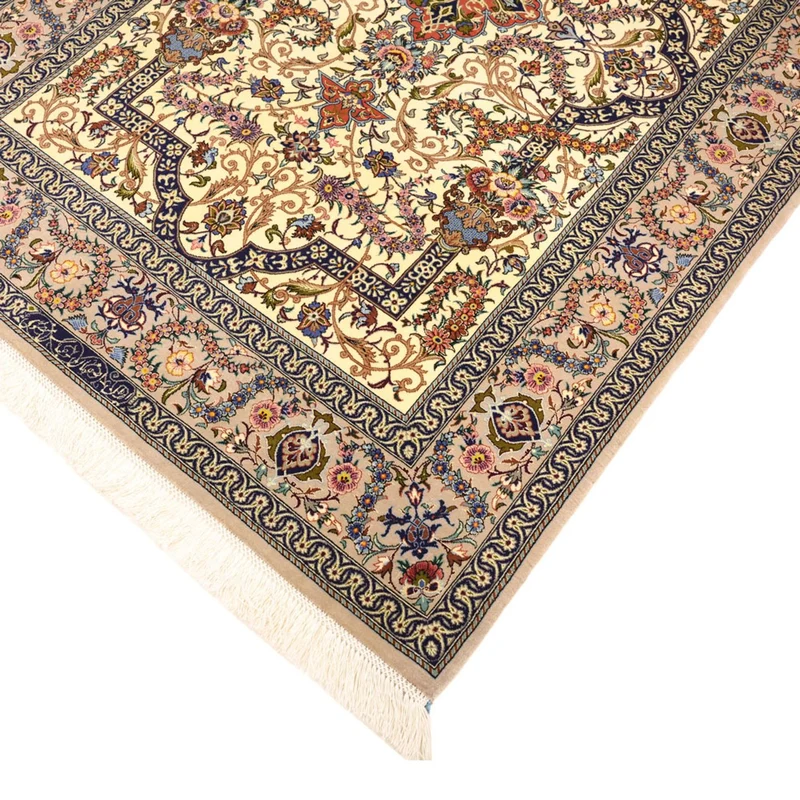 Isfahan Teppich 111x171cm - Perserteppich - dunkelbeige