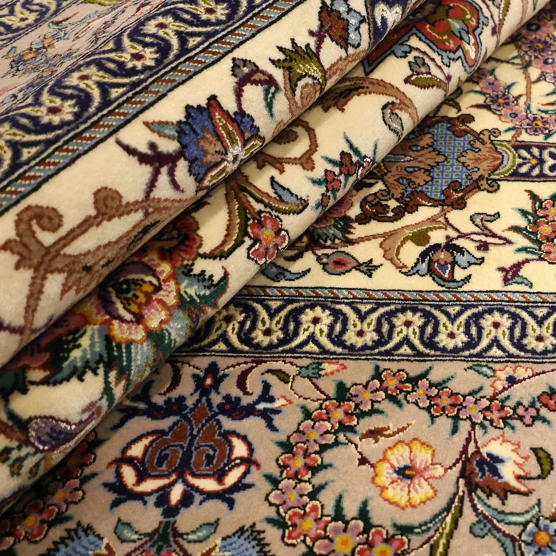 Isfahan Teppich 111x171cm - Perserteppich - dunkelbeige