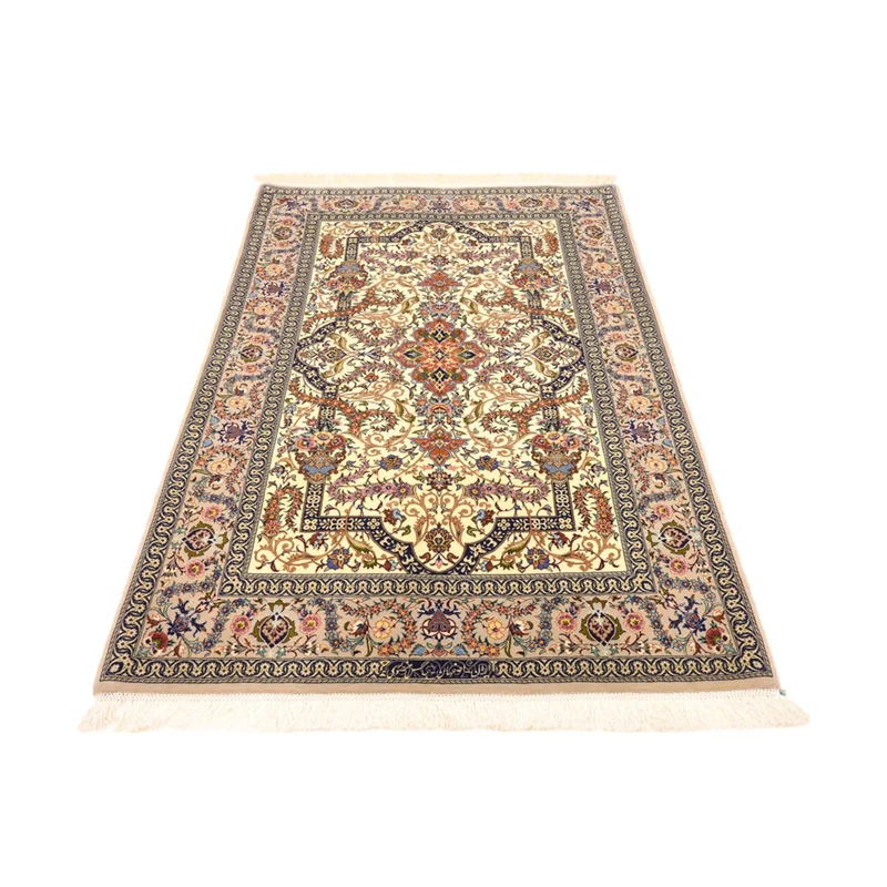 Isfahan Teppich 111x171cm - Perserteppich - dunkelbeige