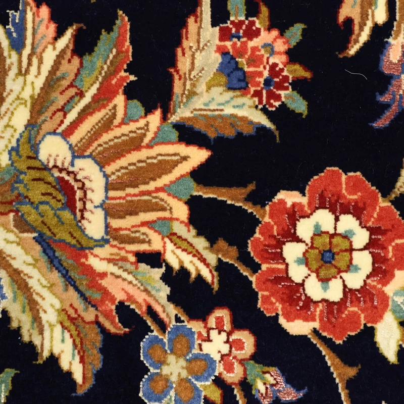 Isfahan Teppich 101x151cm - Perserteppich - dunkelblau