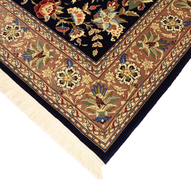 Isfahan Teppich 101x151cm - Perserteppich - dunkelblau