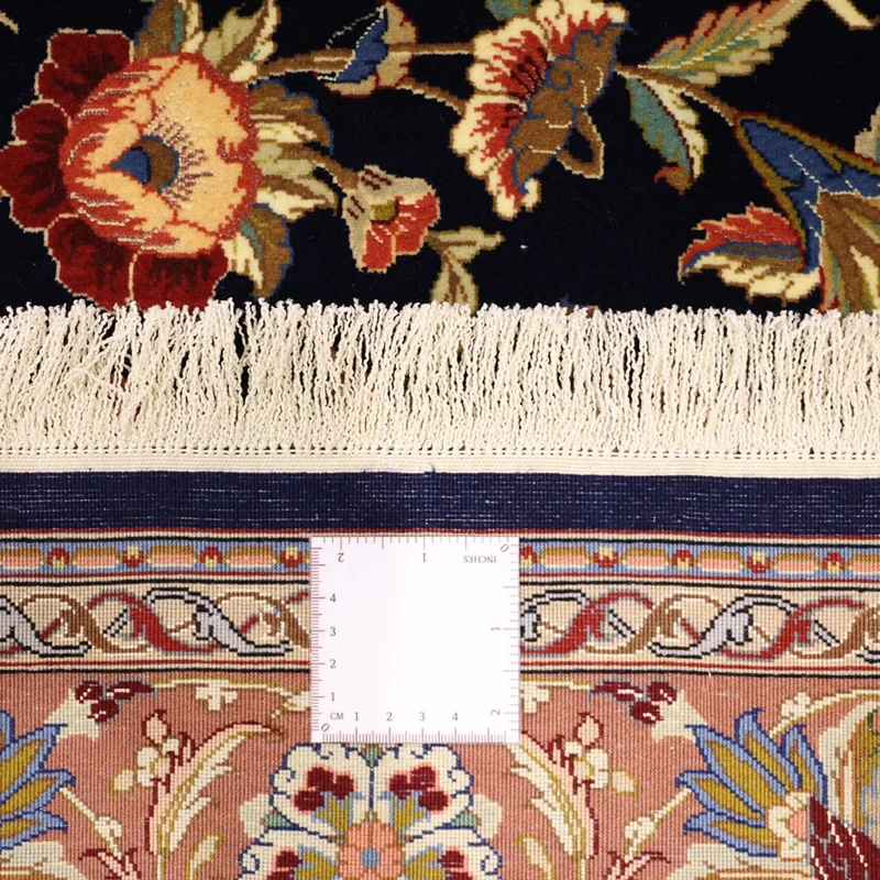 Isfahan Teppich 101x151cm - Perserteppich - dunkelblau