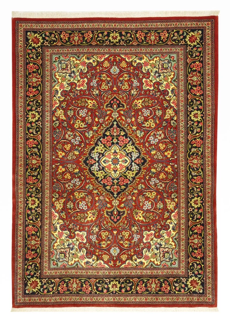 Ghom Teppich 114x158cm - Perserteppich - rot